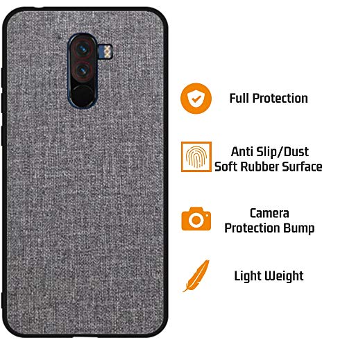 Image of Firecrown Hard Rubber Back Cover Case for Poco F1, Grey