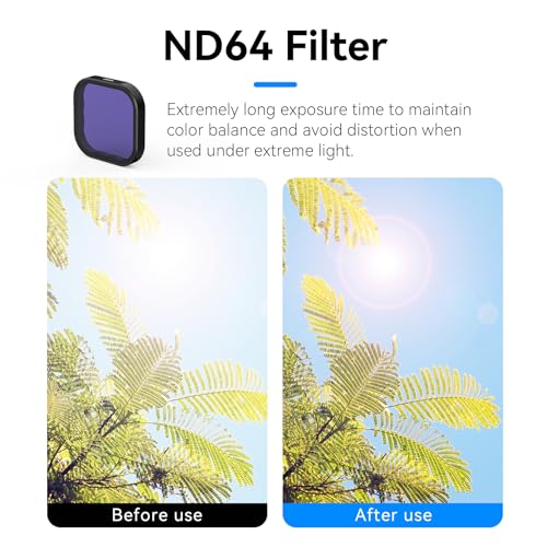 Image of TELESIN 2-Pack Lens Filter ND32 ND64 Neutral Density ND Filter Set for GoPro Hero 13 Black Lens Protector Multi-Coated HD Glass for GoPro 13 Accessories Filter