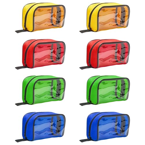 Image of 8 Pcs First Aid Pouches,Color Coded First Aid Medical Kit Medical Pouch with Transparent Window,4 Colors Empty First Aid Bag,Portable Medical Bag for Medical Supplies Travel