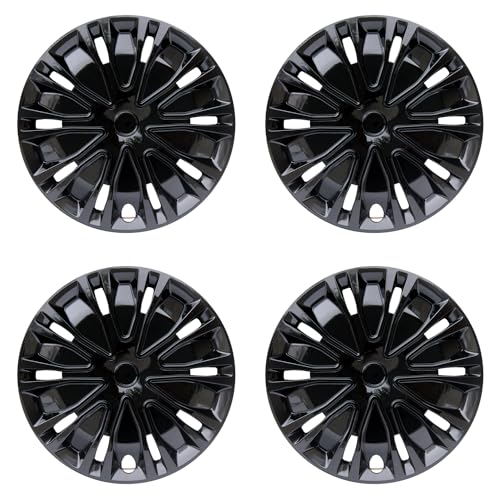Image of Hubcap Wheel Cover Replacement R14 Hub Caps Universal-Fit Steel Wheel Rim Cover ABS Material Exterior Accessories for Car Truck SUV -Set of 4(14-inch,Black)