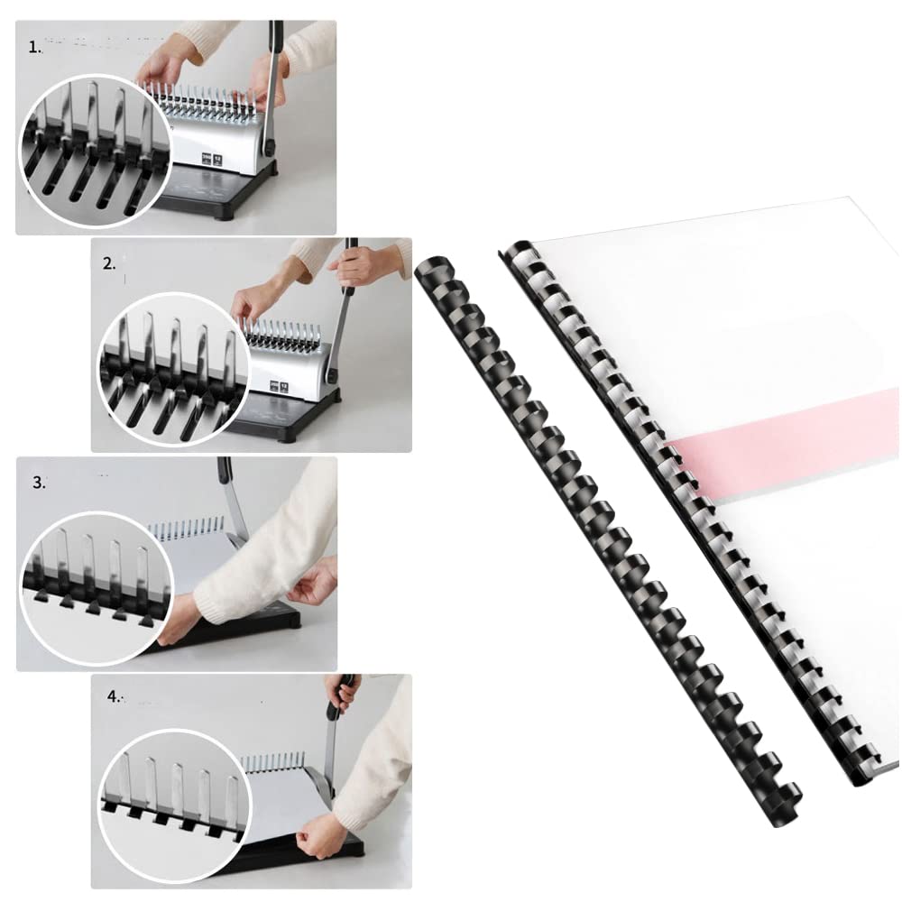 Hazrcvr Spiral Binding Combs Pack Of 20 Plastic Binding Combs 14 Mm Plastic Spiral Binding Device Binding Combs Plastic Binding Set Binding Spines For Plastic Binding 21 Rings: Binding Machines & Accessories - View #2