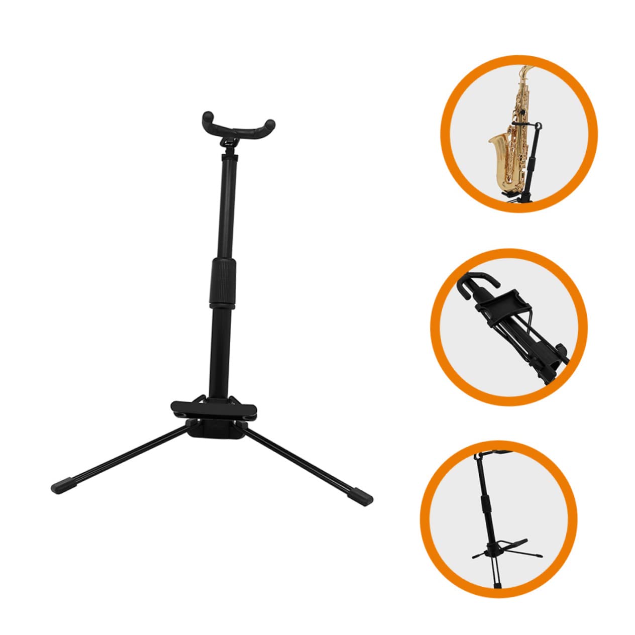 Yardwe Supporto Pieghevole per Strumenti Musicali Nero in Abs e Metallo