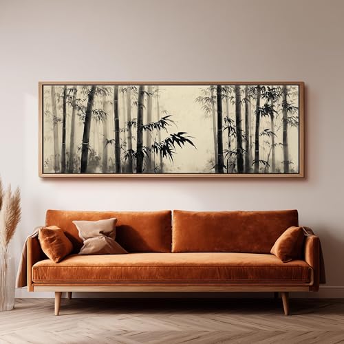 Toile panoramique grand format bambou pour habiller un grand mur blanc vide - 4