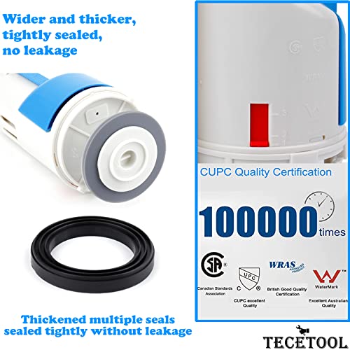 2 Inch Toilet Flush Valves Toilet Repair Kit Dual Flush Valve Replacement Fit for One Piece Toilet Top Push Button Valve (8" Height)