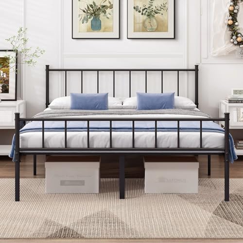 Recopilación de Camas, estructuras y bases los 10 mejores. 45 SAFONUS Marco de Cama de Metal de Plataforma Simple y atmosférica, Base Cama Matrimonial, Incluye Cabecera y Pie, Espacio de Almacenamiento Debajo de la Cama,Marco Resistente...