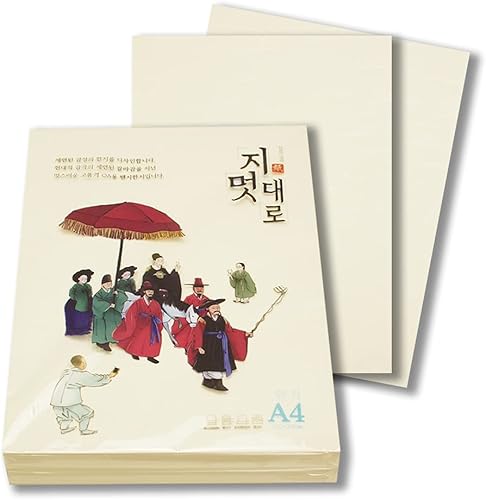 Hanji - Papel para impresora A4, 2.82 ozm, papel de copia tradicional coreano, 100 hojas, papel de impresora de copia de alta calidad, 8.3 x 11.7