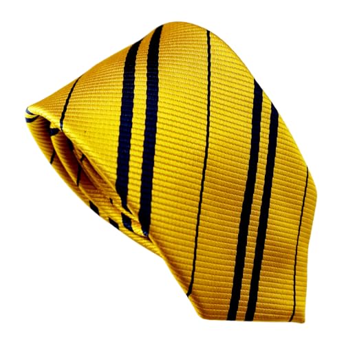 LilMents Pinstriped Formal Unisex Slim Necktie Tie (Yellow)