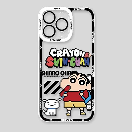 スマホケース クレヨンしんちゃん しんちゃん しろ iPhone用ケース アイフォンケース 耐衝撃 ソフト iPhone16pro 携帯カバー クリア 耐衝撃 四隅滑り止め レンズ保護 スレ傷防止 滑り止め 軽い