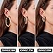 LAXPICOL Fashion Sparkly Cubic Zironia Hoop Earrings Clip On Earrings For Women No-piercing Gold Tone 1.57