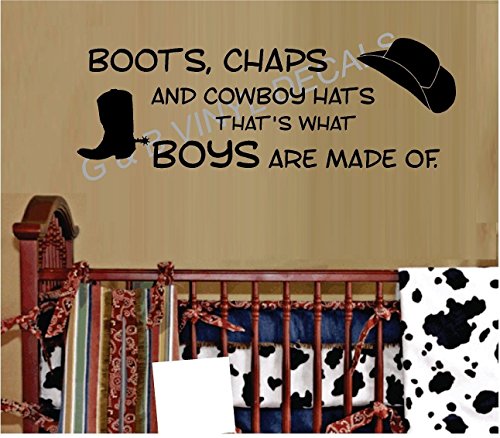 Boots, Chaps and Cowboy Hat's. Vinyl Decal Home Décor