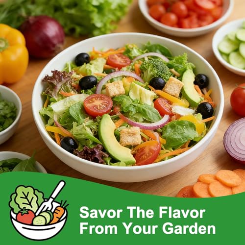 Lettuce Seeds, 10 Varieties Individual Packs, 40000+ Non-GMO Heirloom Vegetable Seeds for Planting Indoor Outdoor for Fresh Salad, Easy to Grow for Garden Beginners, Gifts for Women Men Plant Lovers. — view 5