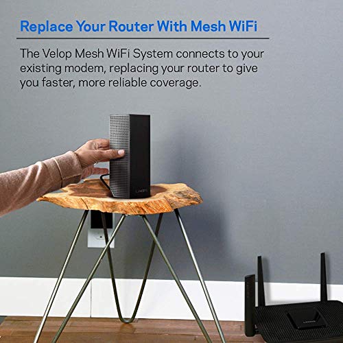WHW0302B Velop Intelligent Mesh WiFi System: AC4400, router Wi-Fi Tri-Band, rete wireless per copertura domestica a piena velocità (nero, confezione da 2) - Powerline - Immagine 2