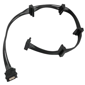 One to Five 15Pin Serial Extension Cable Plastic Tinned Copper HDD Power Cord Extension Cable for Optical Disc Drives CD Drives Solid State Drives
