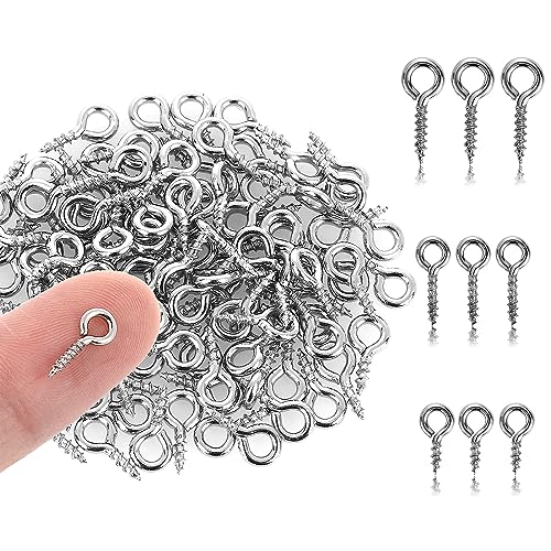 Abeillo SMALL SCREW EYE PINS 3 Sizes Screw Threaded Eye Pin Hooks Mini Stainless Steel Eyelet Screws Hooks thumb #7