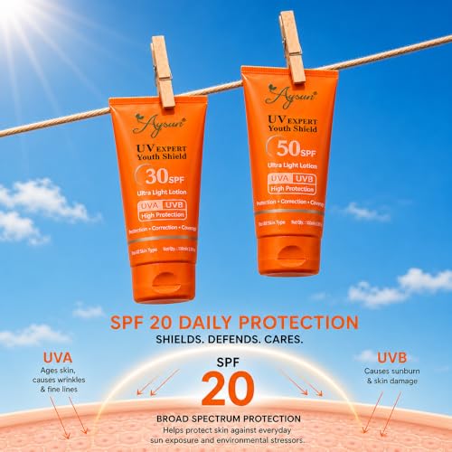 Image of Aysun SPF20 Ultra Light Lotion,Brightens and Moisturises skin with Hyaluronic & Niacinamide, Water & Sweat Resistant, No White Cast, Normal, Oily, Dry Skin Types, Oil Free - 100Gm