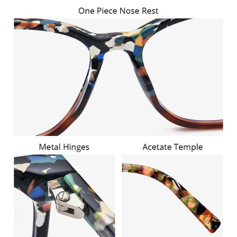 MUTYNE Gafas de acetato multicolor montura gafas cuadradas para mujer gafas