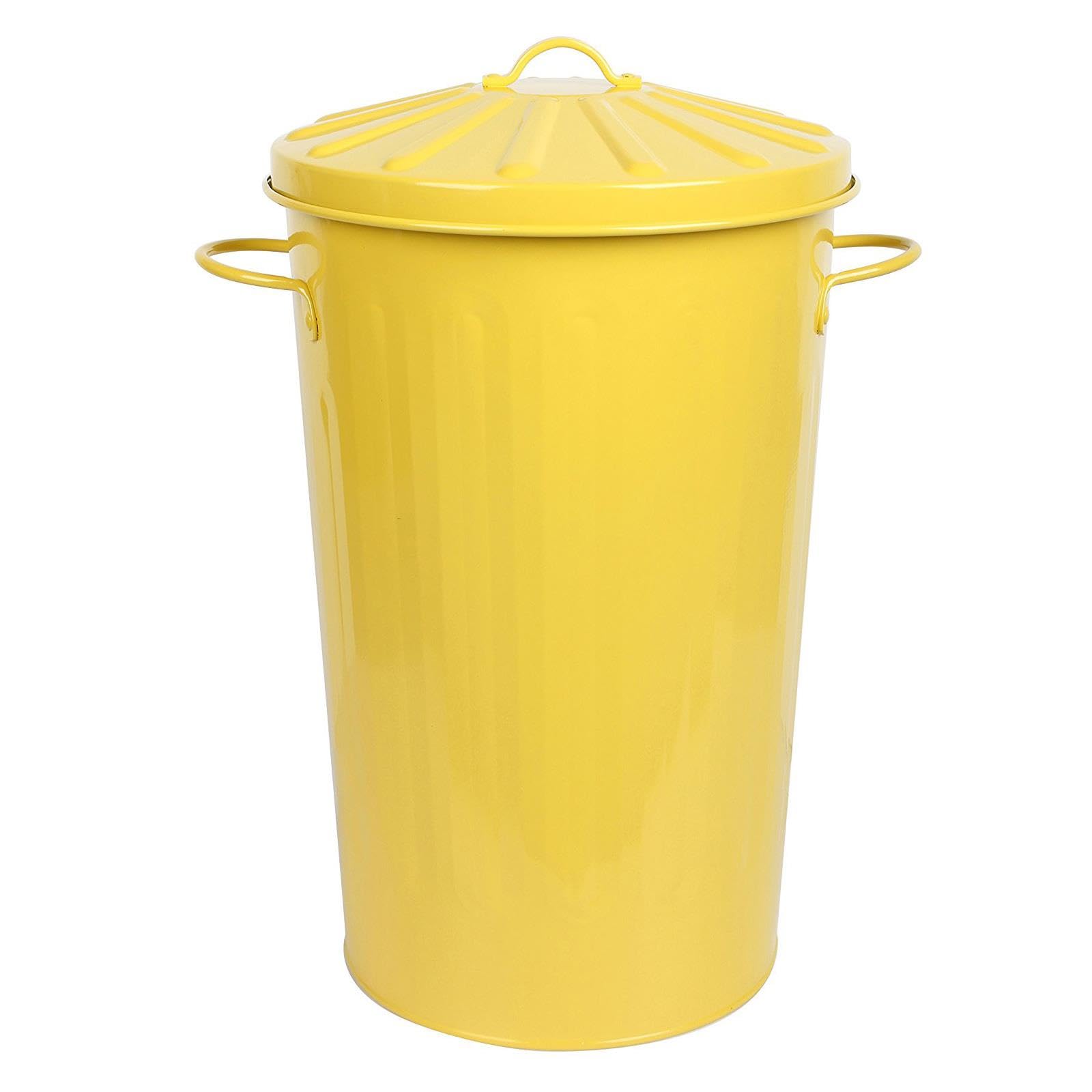simpa 60L Colourful Vintage Style Metal Tapered Dustbins & Lids - Pink 62cm (H) x 38cm (Dia) — view 46