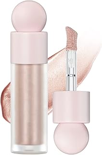 EONFAVE Liquid Highlighter - Highlighter Makeup Stick with Cushion Applicator, Long Lasting Smooth Liquid Contour Shimmer Highlighter Liquid for Face Body Glitter Glow Cosmetic (Rose Gold)