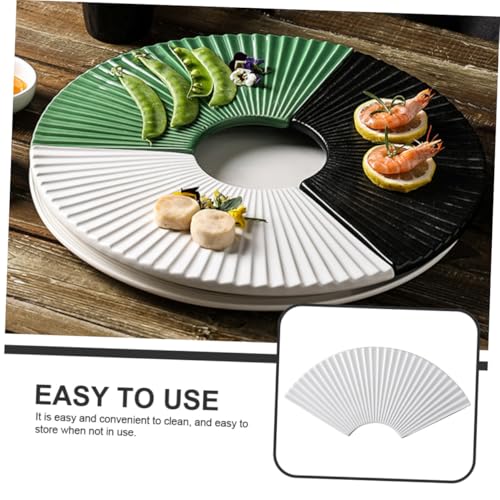 Plato decorativo japonés para sushi de cerámica blanca miniatura 3