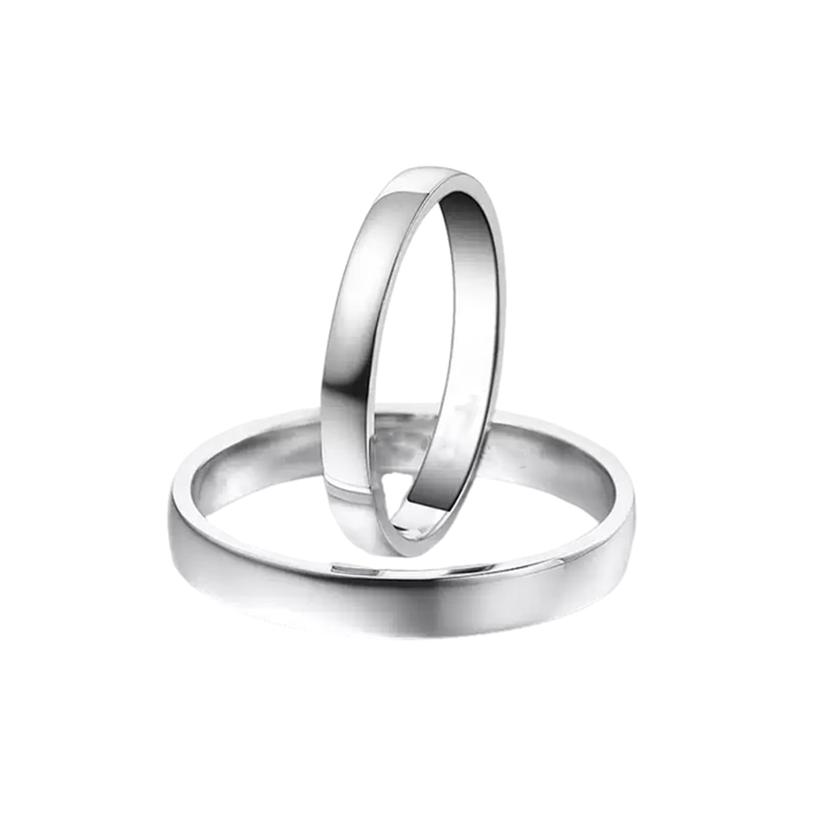 KnSam Gioiello in vero oro bianco PT950/9 K/14 K/18 K, anello di fidanzamento classico, in oro bianco 18/14/9 carati, misura 47-70