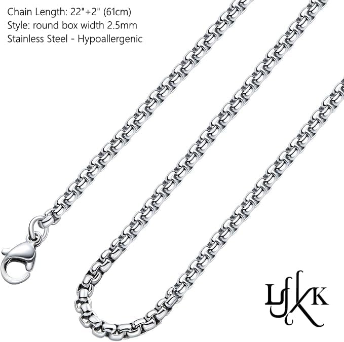 925 Sterling Silver Compass Necklace with Stainless Steel Rolo Chain 22"+2" - Image 6