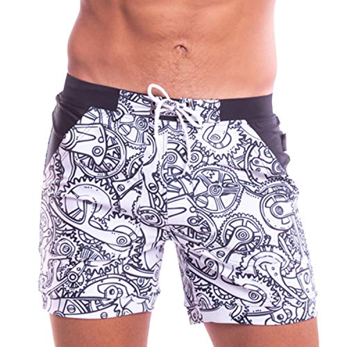 Taddlee Swimwear Men Swim Boxer Brief Bikini Sexy Swimsuit Quick Dry Boardshorts(M) White