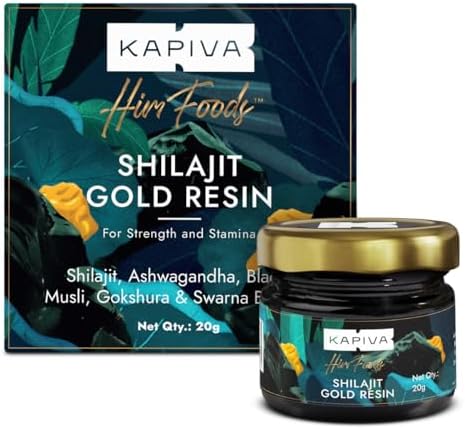 Kapiva Shilajit/Shilajeet Gold Resin - 20g | 500mg/Serving | 40 Servings | Boost Muscle Growth & Stamina | Contains 24 Carat Gold | 100% Ayurvedic