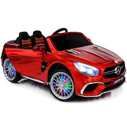 Flash Sale Buy 1 get 1 Americas Toys Ride On Toys - Electric 12V Battery Powered Car Remote Control Car - Licensed Ride On Car Open Trunk Leather Seat Music LED Wheels MP4 Screen Compatible with Mercedes-Benz Red