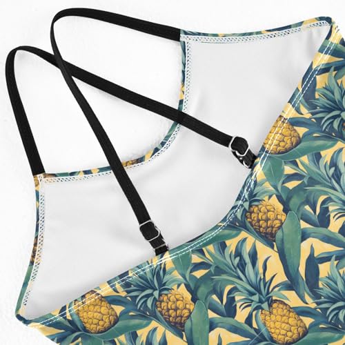 senya Girls Swimsuits One-Piece Swimwear Tie Bathing Suit Beach Summer Round Neck 7-8T Pineapple Pattern4
