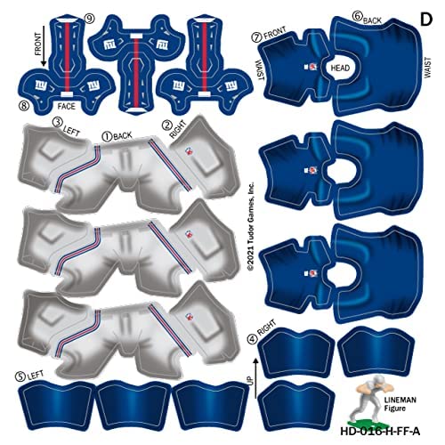 Tudor Games New York Giants Nfl Home Uni-Forms, 11 Player Action Figure Kit, Primary 2005- For Electric Football #TOP4