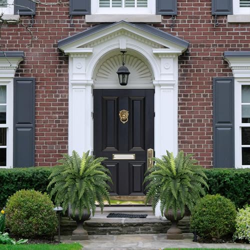 35 Ferns Artificial Bush Plants Large, 2 Artificial Boston Ferns with 39 Fronds for Outdoors Home Decor