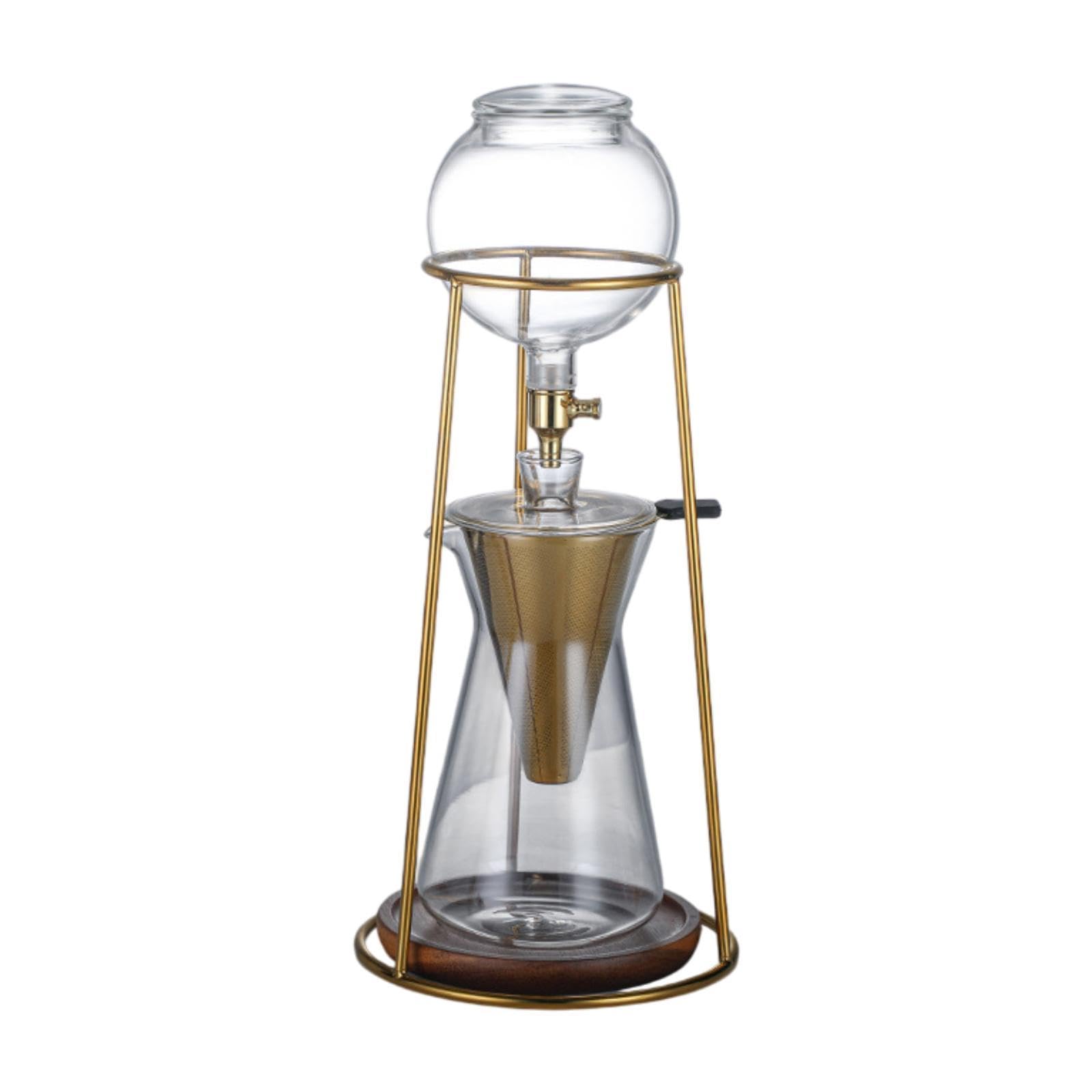 Cafetera de Goteo en Hielo, de Vidrio de Borosilicato, para Café Frío, Ideal para El Hogar O El Bar.