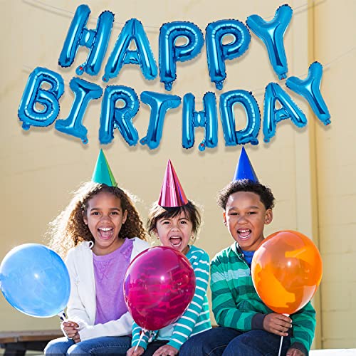 Accevo Blue Happy Birthday Balloon Banner Set,16 Inch Aluminum Foil Letters,Happy Birthday Banner Birthday Decorations For Women Men Boys Girls Birthday Party Or Adult Birthday Banner. #TOP6