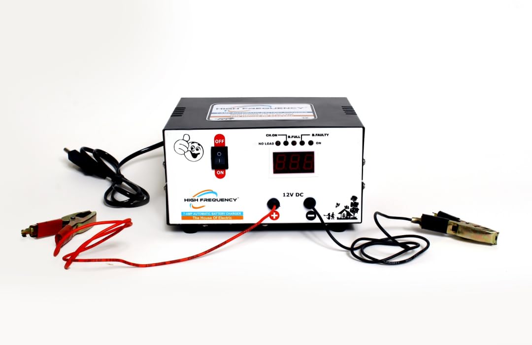 Fully Automatic Car Battery Charger 7A 12V，Bike Battery Charger,Battery Charger for Car and Bike,Suitable for Most Battery Types, Including Calcium, Gel, AGM, Wet Lead-Acid Batteries