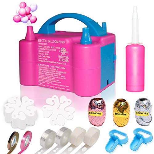 Gifts2U Balloons Pump Balloon Pump Kit with Portable Dual Nozzle Handle Strip Balloon