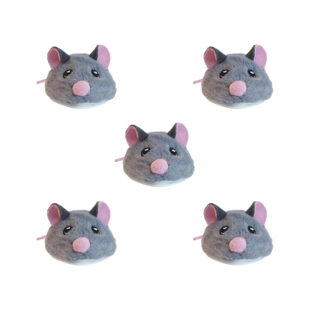 Lot de 5 souris électriques interactives pour chats d'intérieur Gris