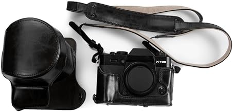 kinokoo Custodia per Fuji XT10 T20 XT30 XT30 II, Custodia protettiva in pelle PU Full Body per fotocamera Fuji X-T30 II X-T30 X-T20 X-T10 con obiettivo da 16-50 mm e 18-55 mm - con tracolla - Nero