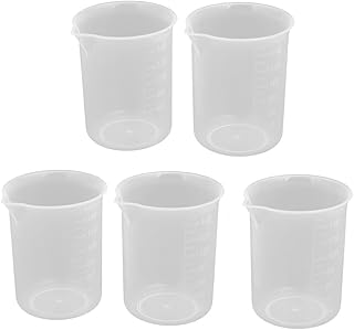 Aexit 150mL PP gauge Volumetric Measuring Cup Container Laboratory Beaker Clear 5pcs