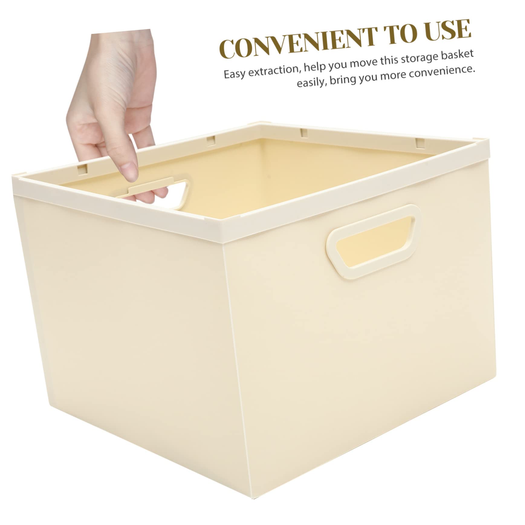 Cabilock Caja Organizadora de Escritorio Plegable de Pp con Asa Clara | Juguetes y Libros, Diseño Ahorrador de Espacio, Extracción Sencilla y Traslado Cómodo