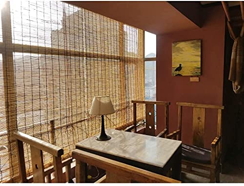 Dlmsdg Bamboo Roller Blinds,Light Filtering Straw Blinds,Made Of Natural Reed,Waterproof, Retro Curtains,For Outdoor/Indoor,Customizable (Size: 70X140Cm/28X55In) #TOP5