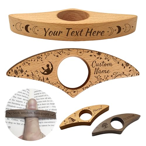 HDSD Personalized Thumb Page Holder Custom Wooden Book Page Holder Reading Accessories & Gifts for Book Lovers Teachers Kids Birthday Appreciation Gifts