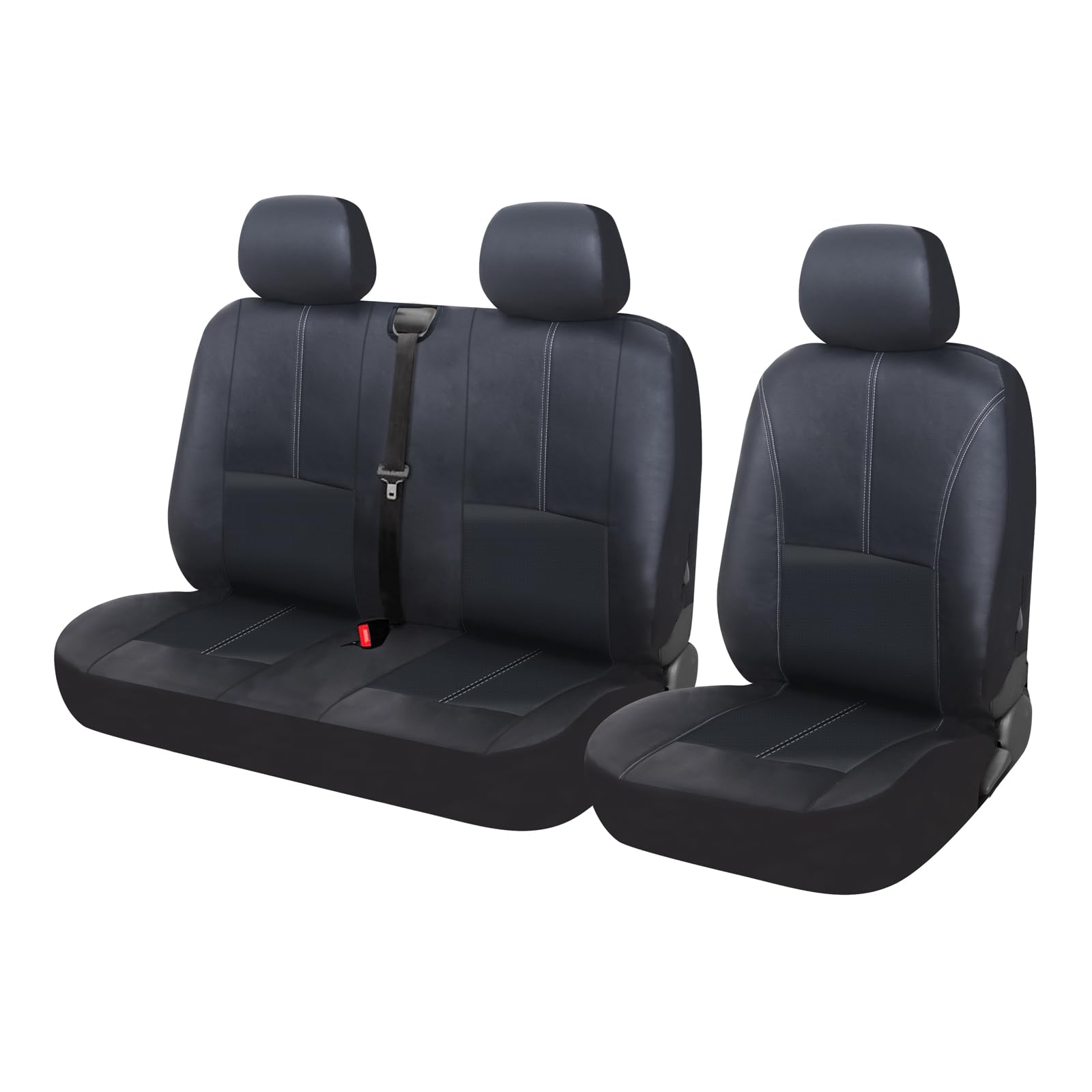 Sponsored Ad – TOYOUN PU Leather Van Seat Covers Seat Protector Universal Fit Most Vans Trucks Lorry Front Seat Cover Single Driver and Double Passenger 2+1 Seat Covers