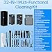 Keyboard Cleaning Kit Laptop Cleaner, 32-in-1 Computer Screen Cleaning Brush Tool, Multi-Function PC Electronic Cleaner Kit Spray for iPad iPhone Pro, Earbuds, Airpods, Camera Lens, Monitor (Black)