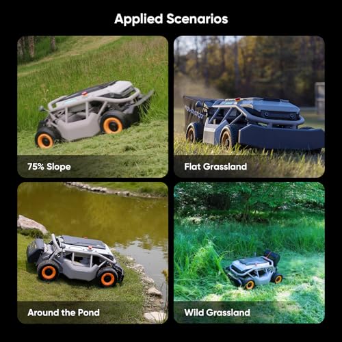 Mowrator S1 4WD 12Ah Remote Control Lawn Mower, All-Season Yard Care, 75% (37°) Slope Climbing, with Leaf Shredding Vacuum, 21\" Width, 1.5–4.3\" Cutting Height, Up to 0.75 Acres