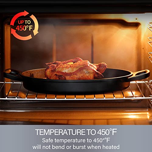 S·Kitchn Cast Aluminum Griddle Pan For Stovetop With Lid - Lighter Than Cast Iron Skillet,Round Frying Pans Nonstick Grill Pan Dishwasher & Oven Safe,12In thumb #4