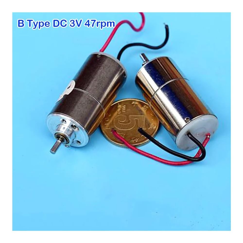 POWTAXBJGD DC3V-6V 16mm Coreless Gear Electronic Starter Mute All Metal Gear ZGA16R Large Torque Slow Speed 94rpm Reducer ForDIY Smart Robot(B Type 3V 47RPM)