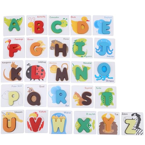 Juego de tarjetas de alfabeto y rompecabezas de madera para niños 4