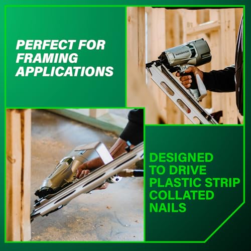 Image of Metabo HPT Framing Nailer | High Grade Aluminum Magazine | Pneumatic | Framing Nails 2-Inch to 3-1 /4-Inch | Rafter Hook | NR83A5(S1)