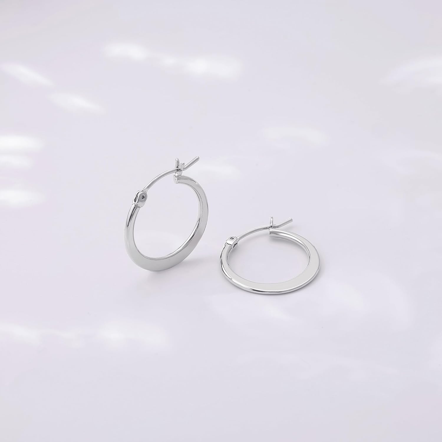 Gacimy Flattened 14K Gold Plated Hoop Earrings for Women, 14K Real Gold Plated Hoops with 925 Sterling Silver Post,Hypoallergenic Lightweight Earring - Image 3