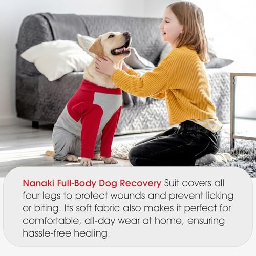 Image of Nanaki Stretchy Dog Onesie for Surgery Female Dog Recovery Suit Male 4-Legs | Dog Surgery Suits for Spay Neuter,Abdominal Wound Cover,Protect Skin,Cone Alternatives,Anti-licking,Full Coverage Protection